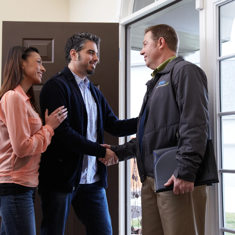 carrier tech shaking hands